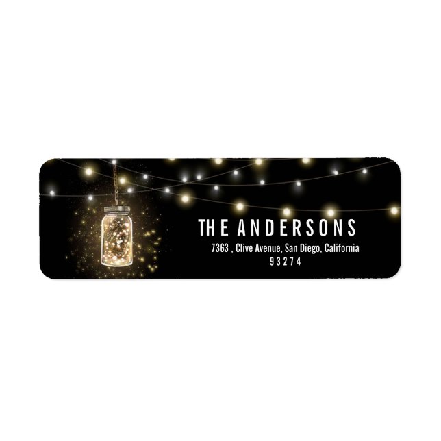 Etiqueta Rustic Mason Jars String Lights (Frente)