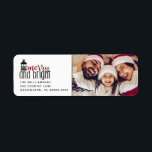 Etiqueta Rustic Merry and Bright Photo Return Address<br><div class="desc">Rustic Merry and Bright Photo Return Address label - featuring handwritten style "Merry and Bright",  and your photo .  Our high quality template makes it almost effortless to add your name,  and return address information. Label is part of a collection.</div>