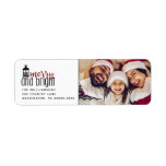 Etiqueta Rustic Merry and Bright Photo Return Address<br><div class="desc">Rustic Merry and Bright Photo Return Address label - featuring handwritten style "Merry and Bright",  and your photo .  Our high quality template makes it almost effortless to add your name,  and return address information. Label is part of a collection.</div>