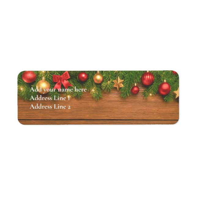 Etiqueta Rustic Merry Christmas Label – Customizable (Frente)