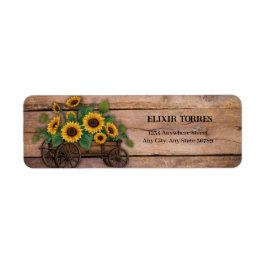 Etiqueta Rustic Modern Sunflower Carriage Baby Shower