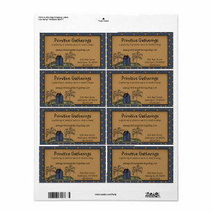 Etiqueta Rustic Primitive Saltbox & Stars Shipping