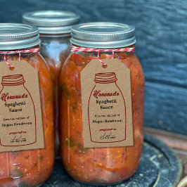Etiqueta Rustic Red Canning Jar Kraft Hang