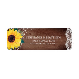 Etiqueta Rustic Sunflower Lace Babys Respiraciones