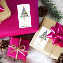 Rustic Texas Christmas Tree Gift Tag Label