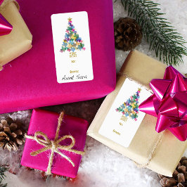 Etiqueta Rustic Texas Christmas Tree Gift Tag Label