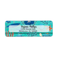 Rustic Verde azulada Wood & Under Sea Friends Whim