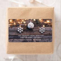 Rustic Wood Lights Stars Feliz Navidad