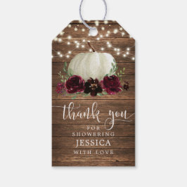 Etiqueta Rustic Wood Pumpkin Bridal Shower Favor