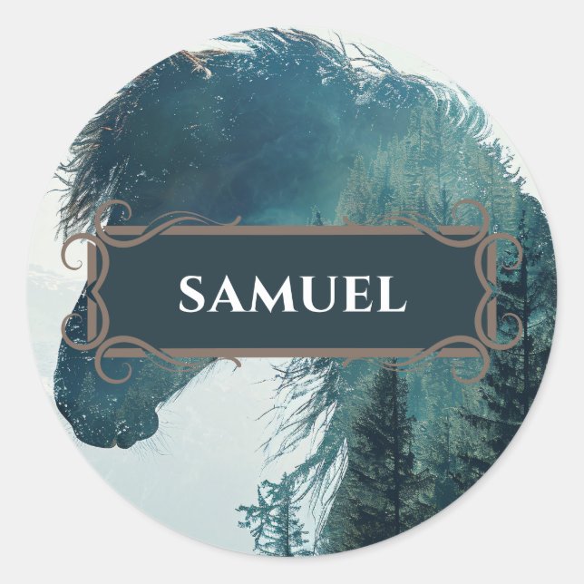 Etiqueta Rústica de nombre de caballo (Anverso)