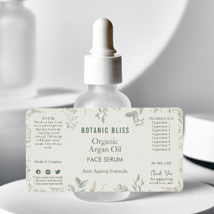 Etiqueta rústica de producto cosmético verde de sa