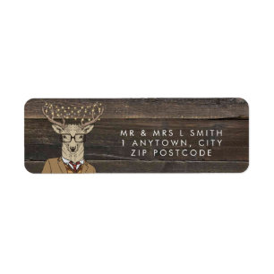 etiqueta rústica del remite de los ciervos de