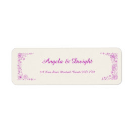 Etiqueta Rústica dirección de retorno rosa