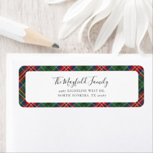 Etiqueta Rústica Plaid Elegant Tartan Return Address