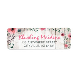 Etiqueta Rústica Shabby De Madera Chic Rosas Dirección De R