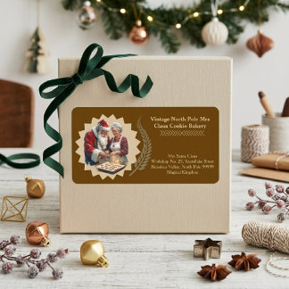 Etiqueta Rustica Sra Santa Navidad Panadería Casera Campest