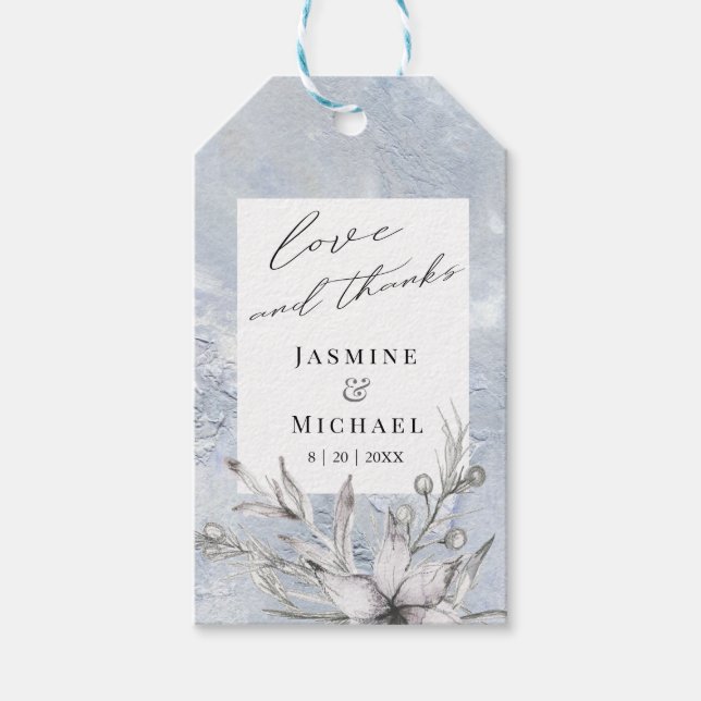 etiqueta rústica stencil botanic de agradecimiento (Anverso)