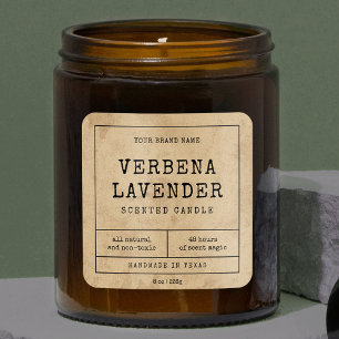 Etiqueta rústica vintage apothecary Style Candle J