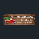 Etiqueta Rústica Wood Red Truck Christmas Tree Snowflakes<br><div class="desc">Rustic Wood Red Truck Christmas Tree Snowflakes Return Address Label. (1) Para una mayor personalización,  haga clic en el enlace "personalizar adicional" y utilice nuestra herramienta de diseño para modificar esta plantilla. (2) Si necesita ayuda o elementos coincidentes,  póngase en contacto conmigo.</div>