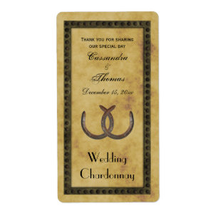 Etiqueta Rústicas herraduras con molestias en frascos BG