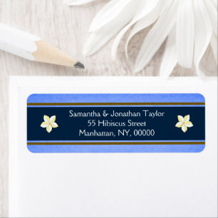 Etiqueta Rústico Blue Floral Return Address Labels Favorece