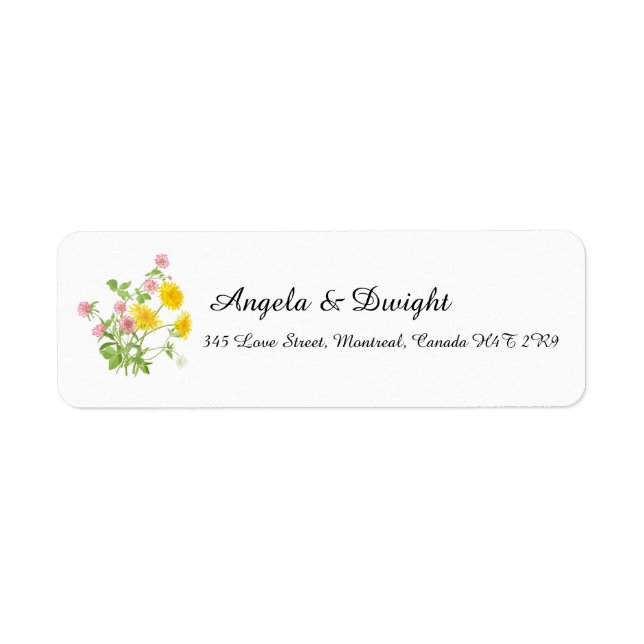 Etiqueta Rústico boda de flores silvestres (Frente)