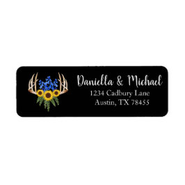 Etiqueta Rústico Boda de las antenas florales