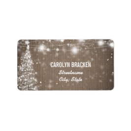 Etiqueta Rústico Burlap Espléndido Árbol de Navidad