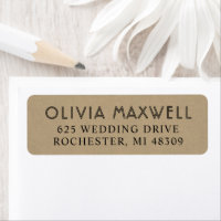Rustico Chic Kraft Negro Boda Art Déco