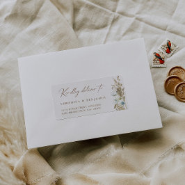 Etiqueta Rústico Elegante Flores Silvestres Regreso Etiquet