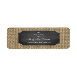 Etiqueta Rústico Mason Jar Chalkboard Burlap Boda