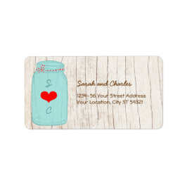 Etiqueta Rústico Mason Jar en Bark Boda ilustrado