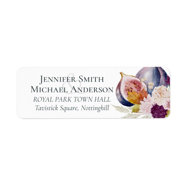 Etiqueta Rústico otoño caída calabazas higos flores Boda (Frente)