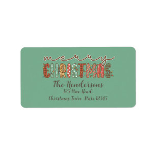 Etiqueta Rústico País Feliz Navidad