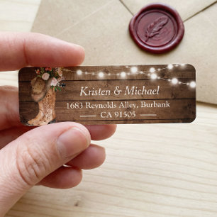 Etiqueta Rústico País Floral Boots Gritos