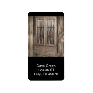 Etiqueta Rústico rifle de armas de fuego en el país occiden