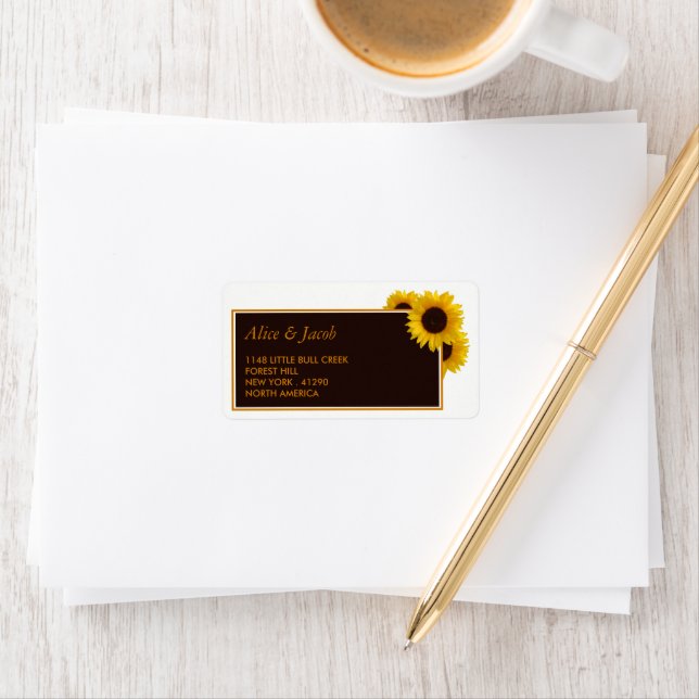 Etiqueta Rústicos girasoles rurales - Boda floral (In situ)