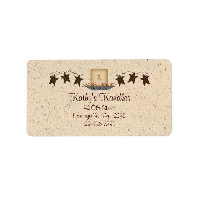 Etiqueta Rusty Stars and Candle Product Label (Frente)