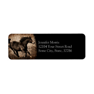 Etiqueta Rutic Sepia Galloping Horse