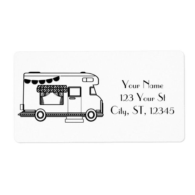 Etiqueta RV Camper Caravana Thunder_Cove (Frente)
