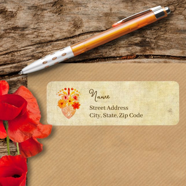 Etiqueta Sacred Floral Heart Mexican Baroque Grace (Subido por el creador)