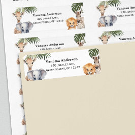 Etiqueta Safari Animales salvajes Un niño bebé ducha Retorn