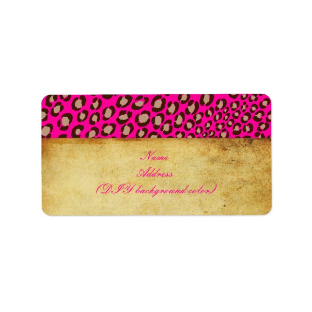 Etiqueta Safari de PixDezines, rosa caliente, marrón + tost (Frente)