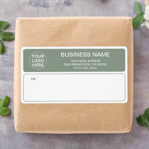 Etiqueta Sage Green Business Logo de la compañía Shipping