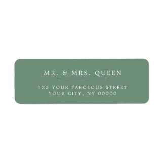 Etiqueta Sage Green Elegant Classic Simple Return Address