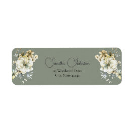 Etiqueta Sage Green Floral Wedding  Label