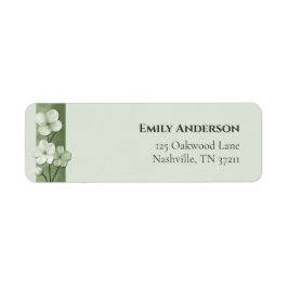 Etiqueta Sage Green Hand Drawn Floral Botanical Return Ad