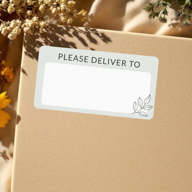Etiqueta Sage Green Minimalist Deliver Ship To Shipping (Subido por el creador)