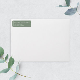 Etiqueta Sage Green Modern Elegant Wedant Return Address