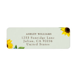 Etiqueta Sage Sunflower Themed Return Stickers